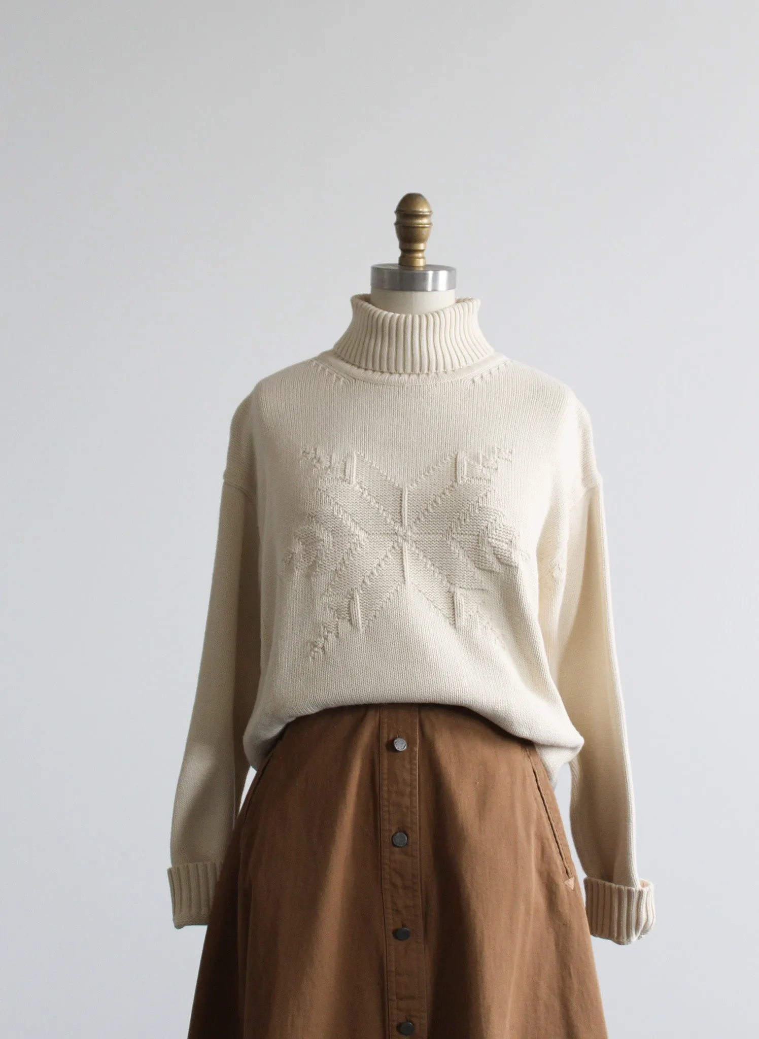 snowflake cotton turtleneck