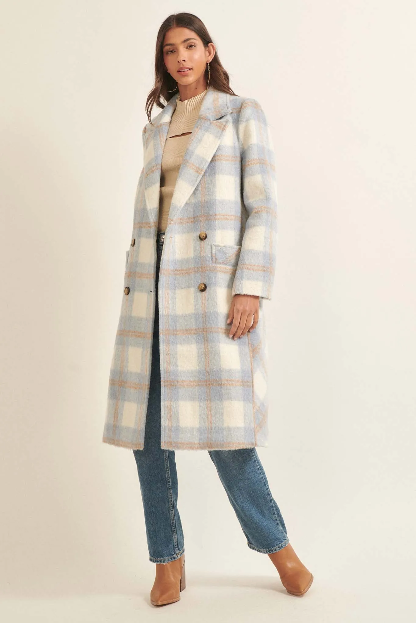 Snowy Creek Wool-Blend Plaid Overcoat