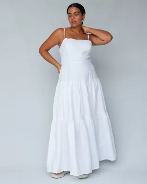 Sorrento Linen Maxi Dress - White