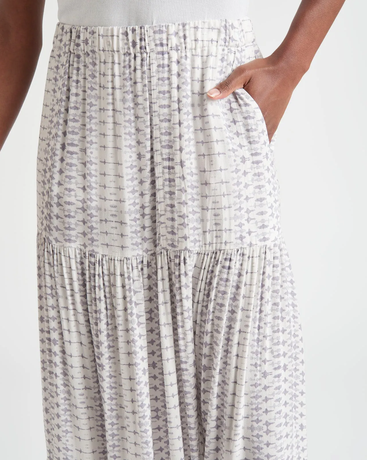 Striped Nella Tiered Maxi Skirt