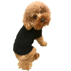 Super Glam Rhinestone Turtleneck Dog Sweater Black