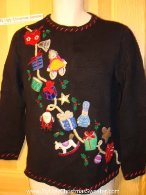 Tacky Ugly Christmas Sweater with a Treasure Trove of Gifts (f104)