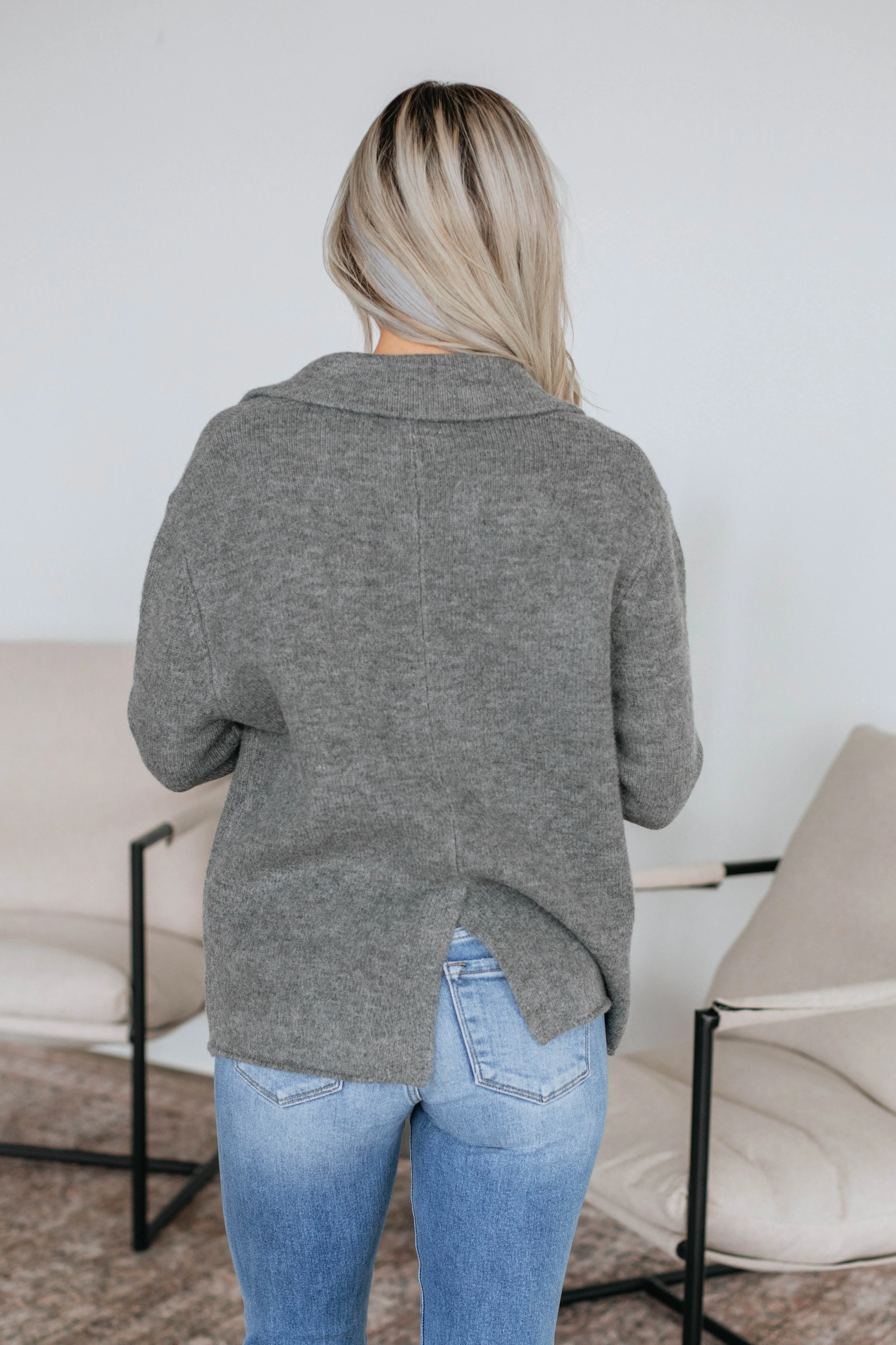 Tannis Knit Jacket - Heather Grey