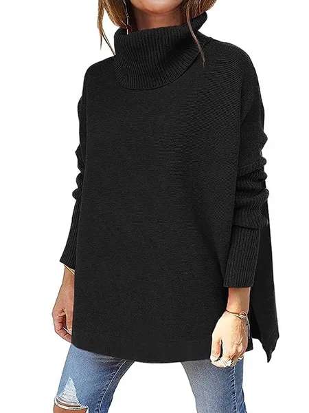 TEEK - Side Split Turtleneck Sweater