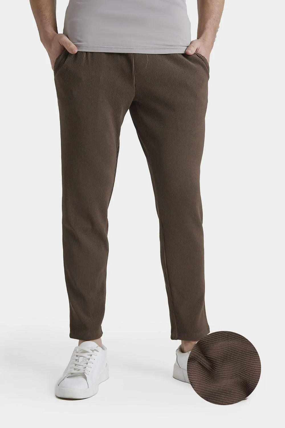 Textured Trouser in Dark Nutmeg