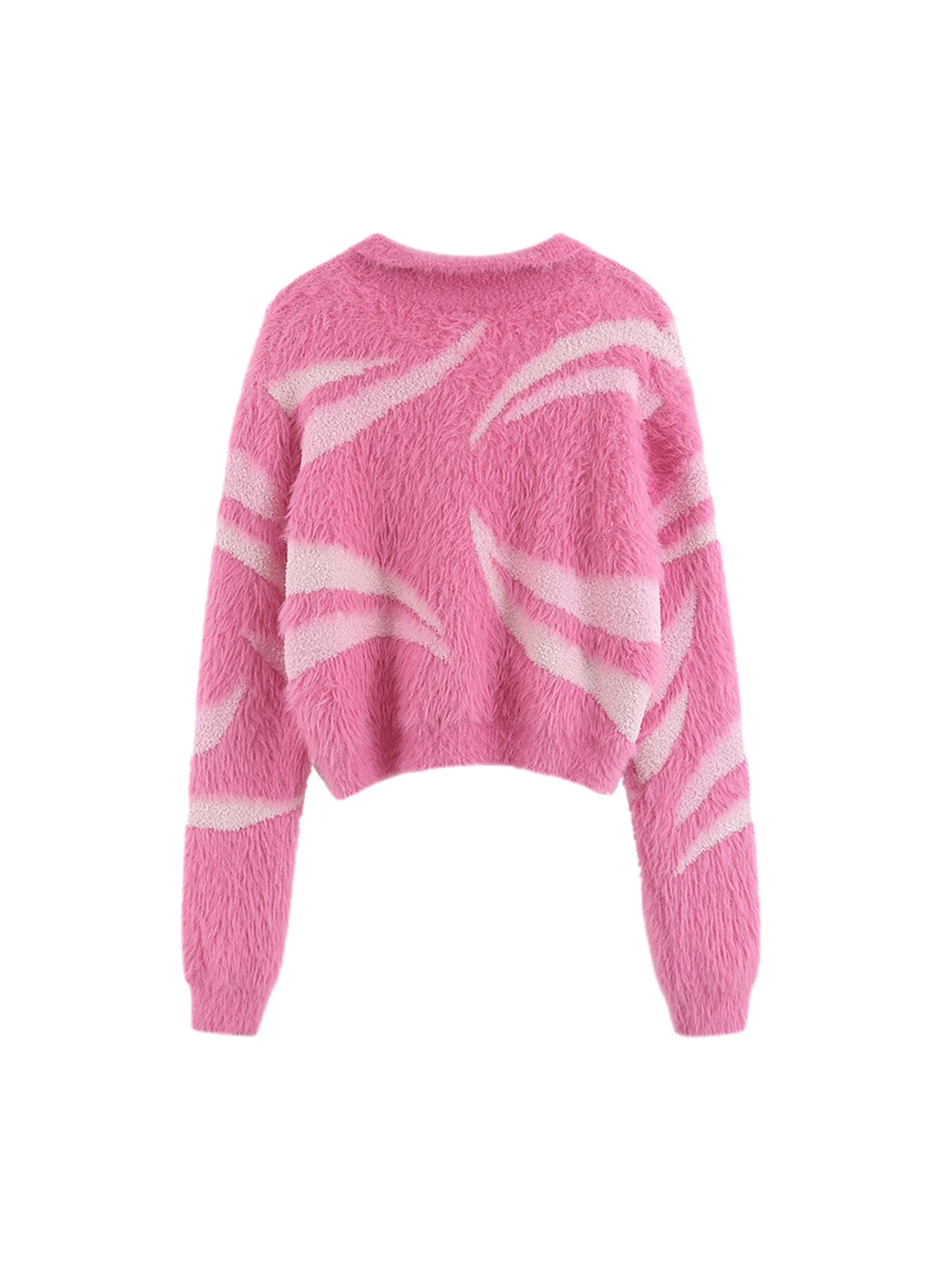 Thesupermade Crop Knit Fuzzy Sweater