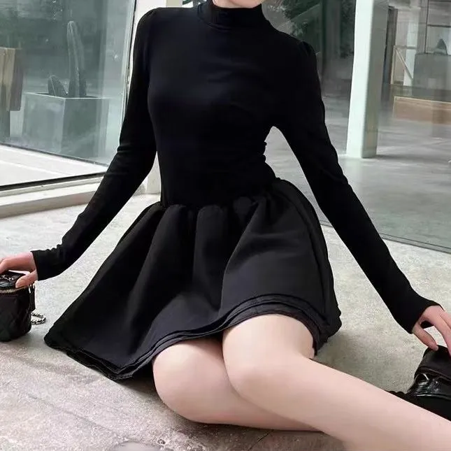 Threaded Princess Style Inner Black Dress