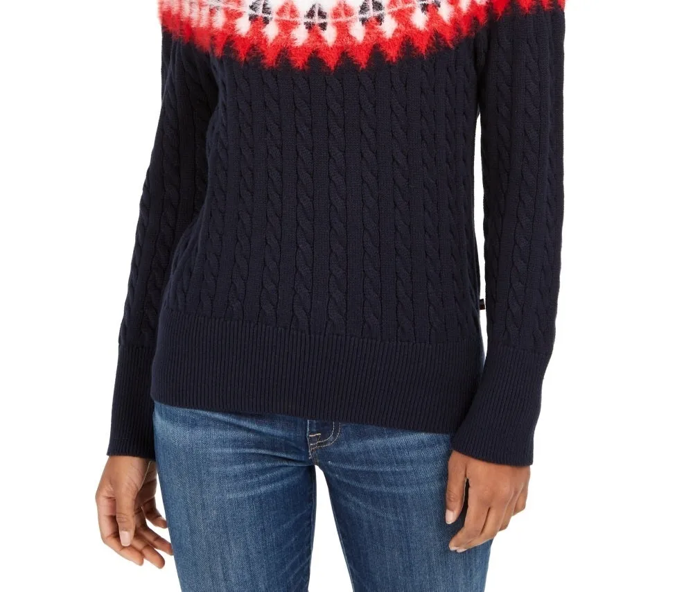 Tommy Hilfiger Women's Fair Isle Sweater Blue Size X-Small