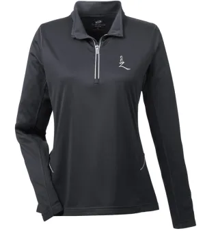 UltraClub Women's Cool & Dry Sport Quarter-Zip Pullover