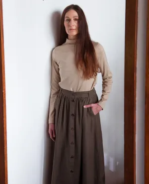 Ursa Linen Skirt In Crocodile