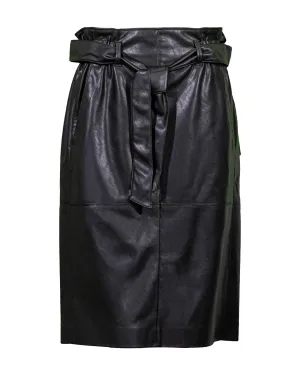 Vegan Leather Paperbag Waist Skirt