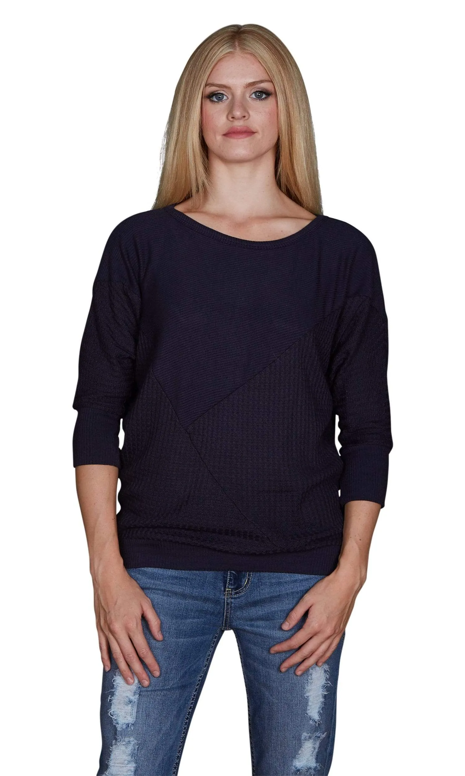 Velvet by Graham & Spencer Amya Waffle Knit Dolman Sleeve Top