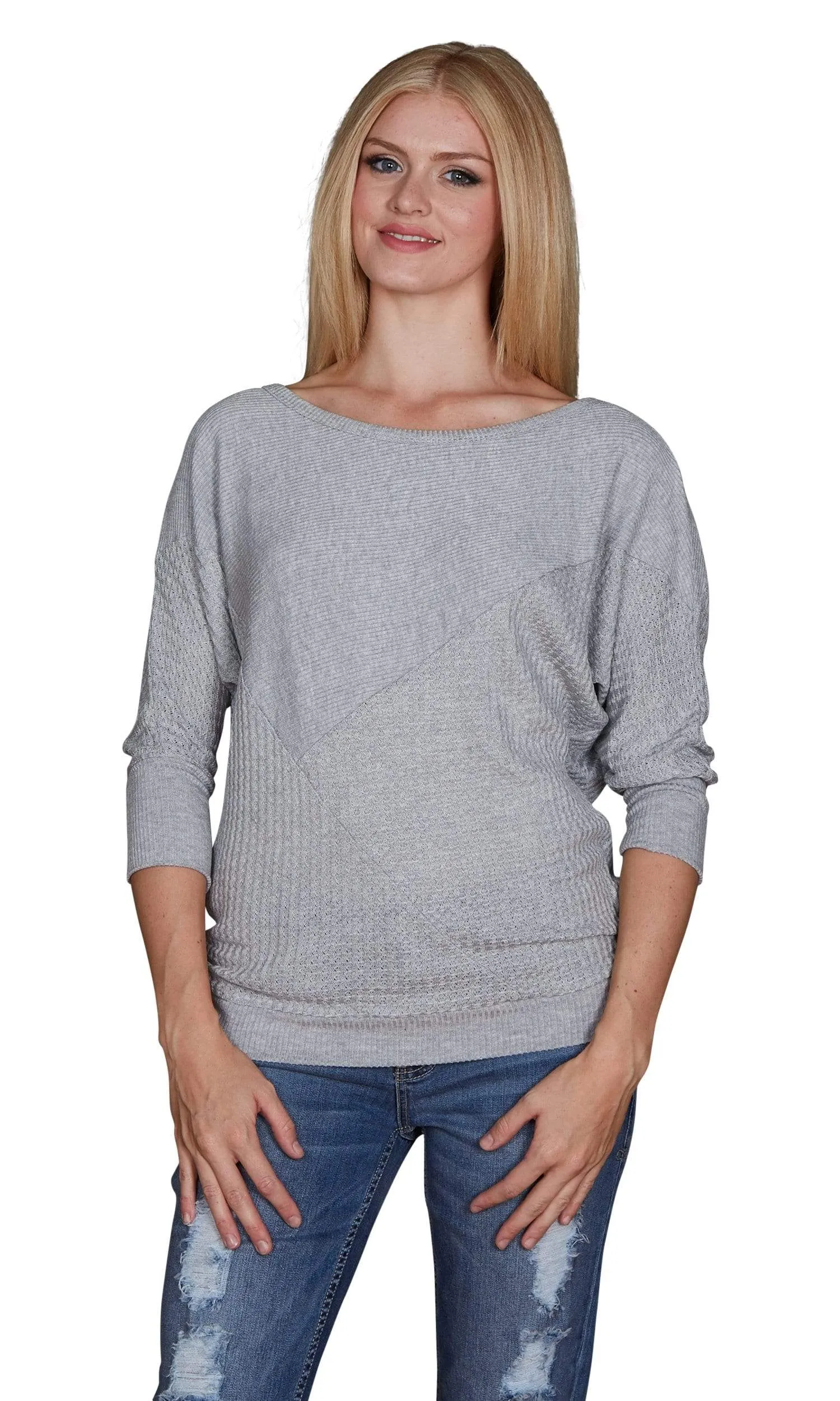 Velvet by Graham & Spencer Amya Waffle Knit Dolman Sleeve Top