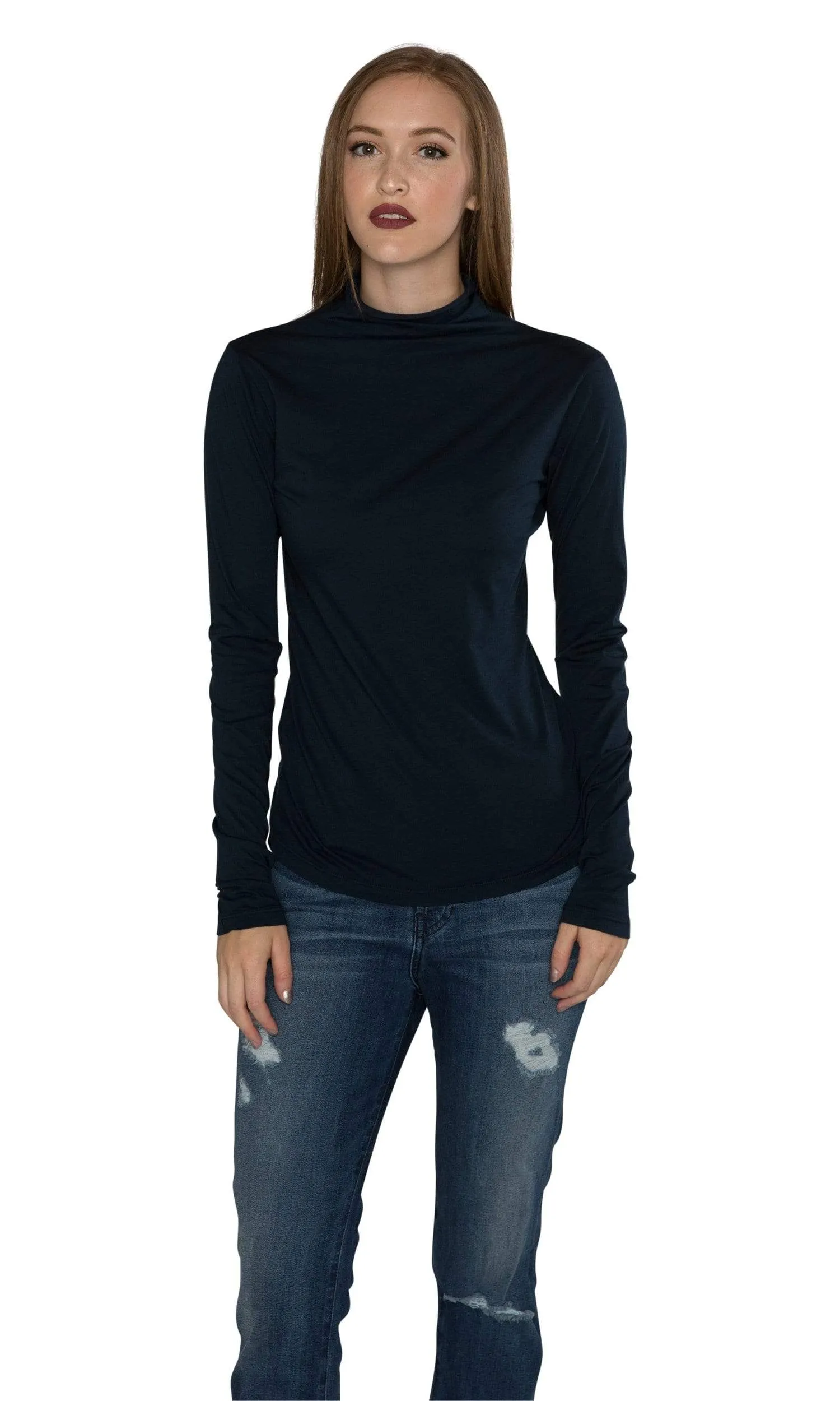 Velvet by Graham & Spencer Talisia05 Gauzy Whisper Turtleneck Top.