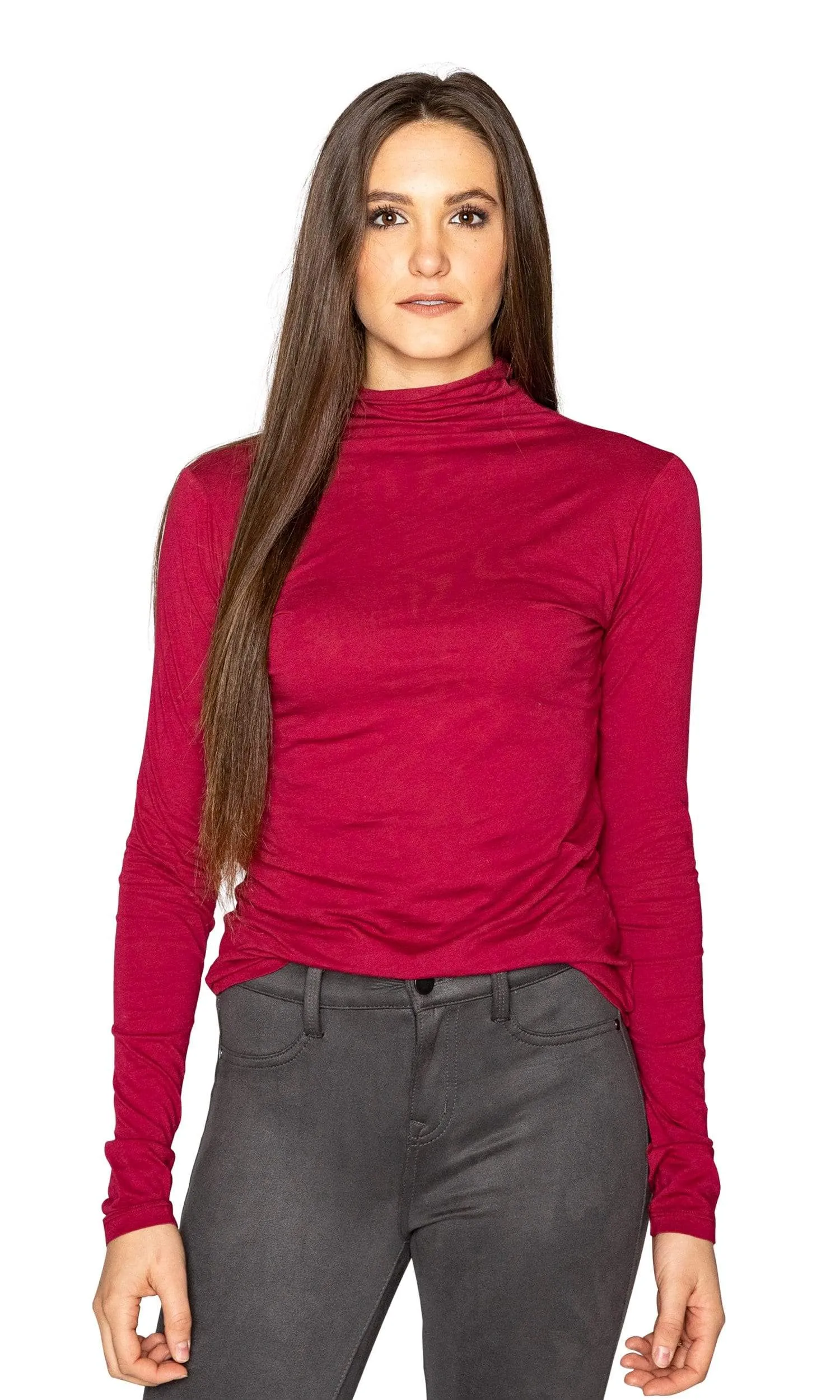 Velvet by Graham & Spencer Talisia05 Gauzy Whisper Turtleneck Top.