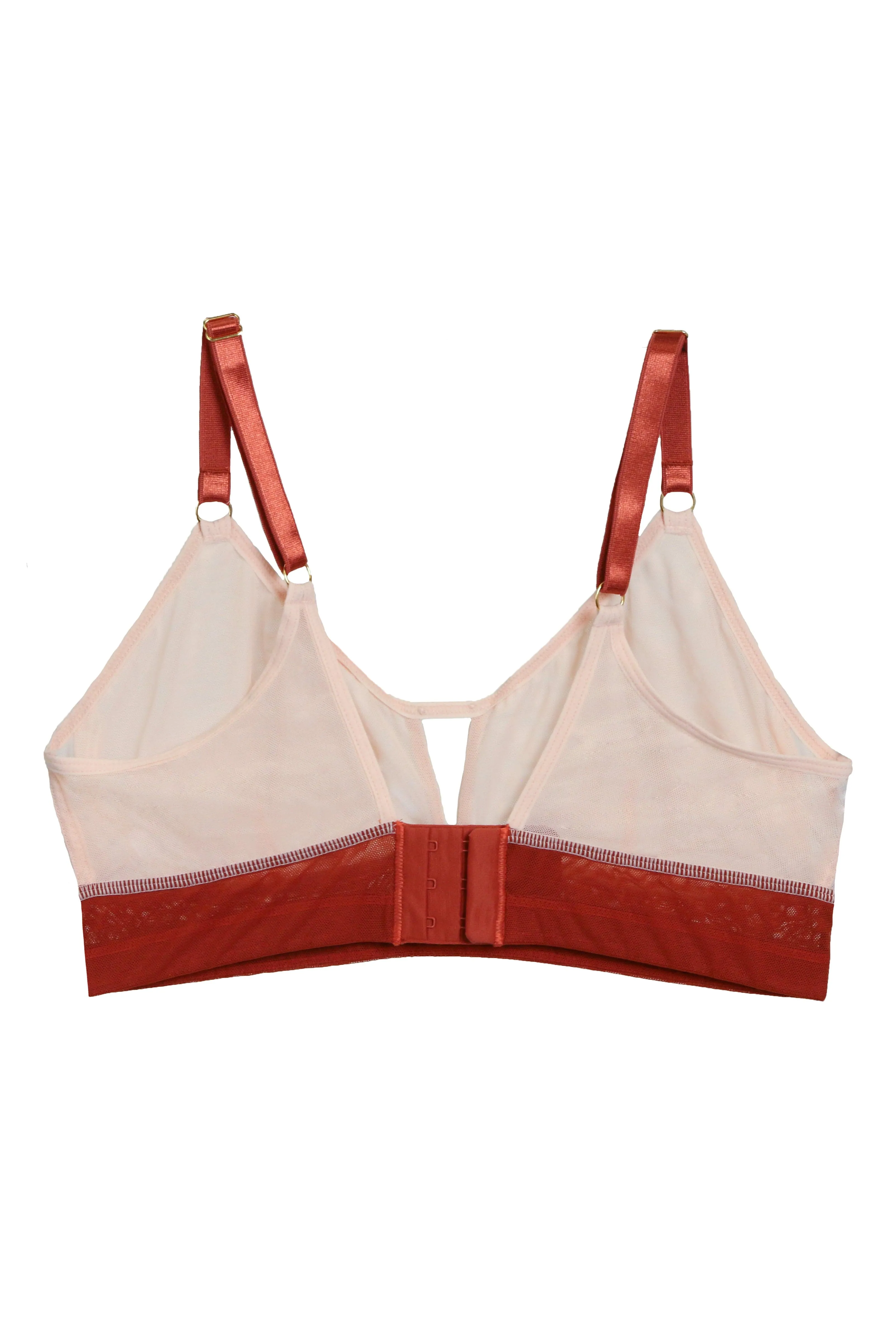 Victoria Mesh Keyhole Bralette - Blush / Terracotta