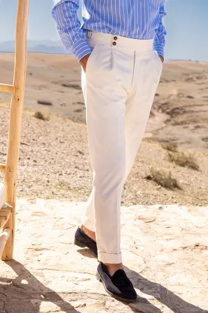 White cotton Soragna trousers - Made in Italy