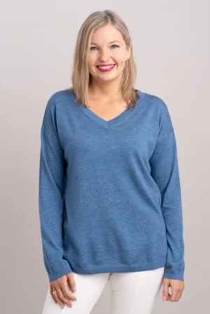 Wishes Sweater, Lake Blue, 100% Merino Wool