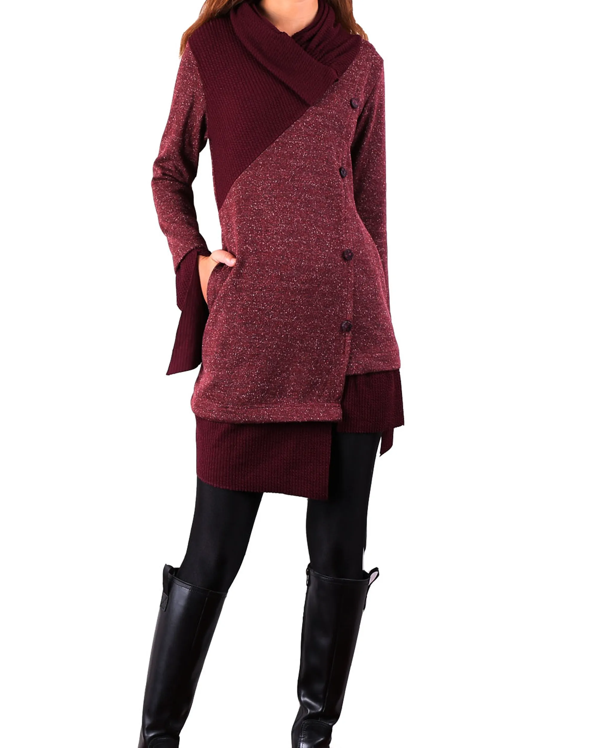 Women's sweater/ knit sweater tunic dress/plus size tunic dress/casual customized tunic top/pullover sweater(Y1673)