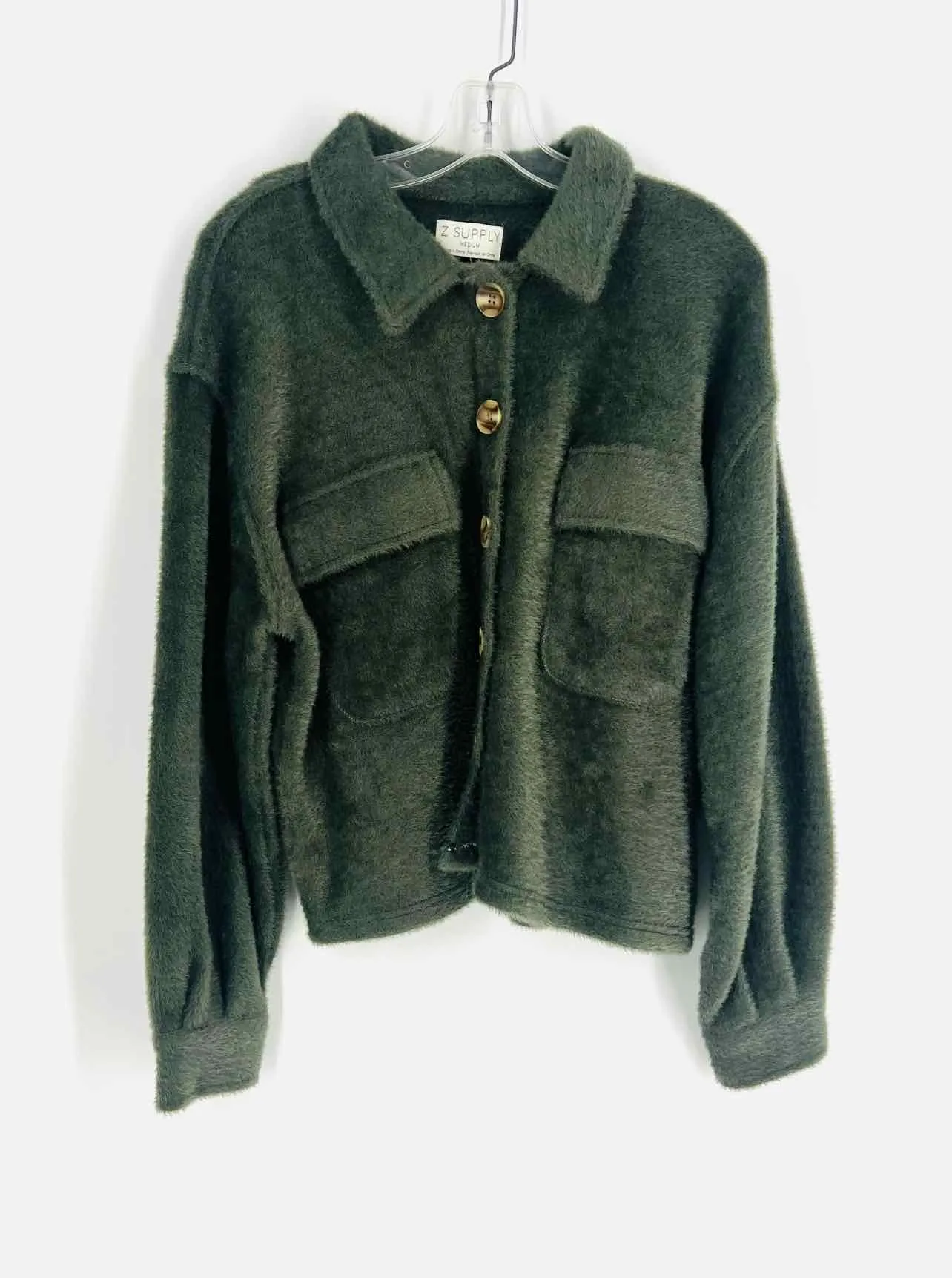 Z Supply Size M Forest Green Fuzzy Jackets Shacket