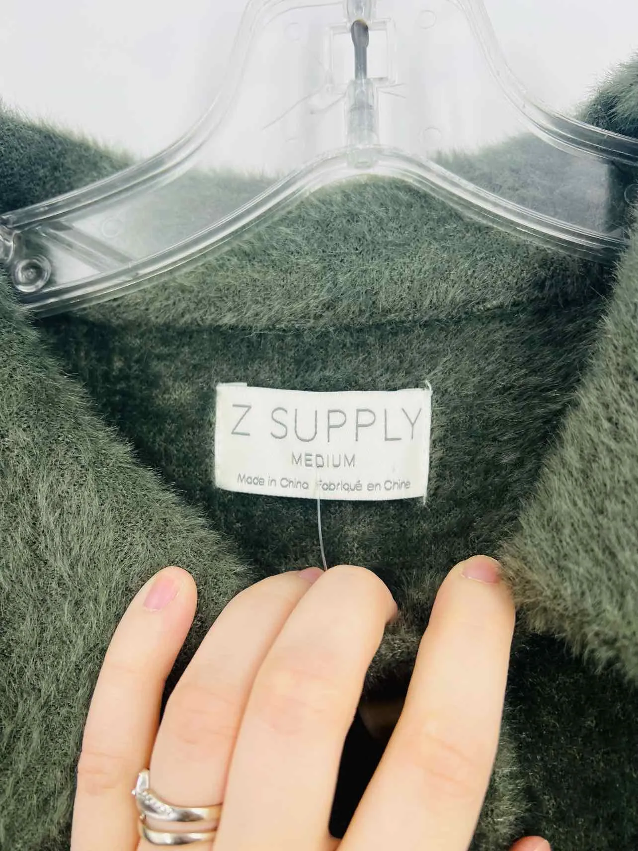 Z Supply Size M Forest Green Fuzzy Jackets Shacket